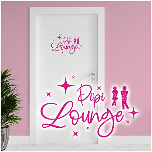Dekoaufkleber Pipi Lounge 26x16cm für Badezimmer Bad WC Toilette Tür Wandtattoo Unisex Wand Sticker Aufkleber lustig witzig selbstklebend Y070 (Pink) von yabaduu