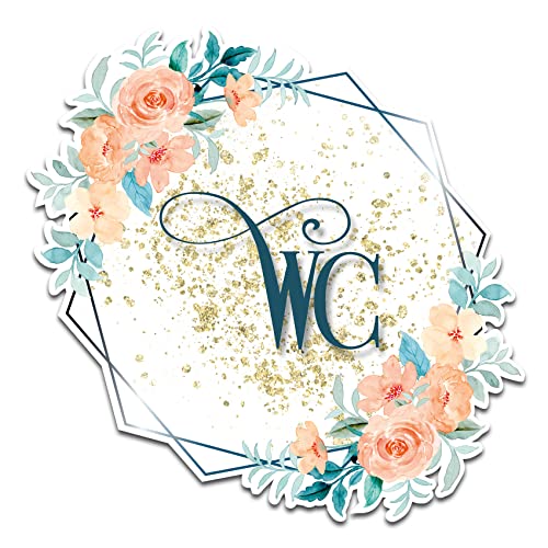 Dekoaufkleber Türaufkleber für WC Bad Badezimmer Tür Toilette Deko Sticker mit Blumen Motiv Wandtattoo Wand Aufkleber selbstklebend Y066 (03 WC) von yabaduu