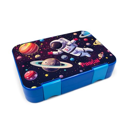 Schutzfolie für Brotzeitbox kompatibel mit Schmatzfatz Junior Passgenau 20,45x14cm mit Wunschname Kinder Lunchboxsticker Aufkleber Matt Sticker Zubehör Lunchbox (Y047-04 Astronaut, Mit Wunschname) von yabaduu