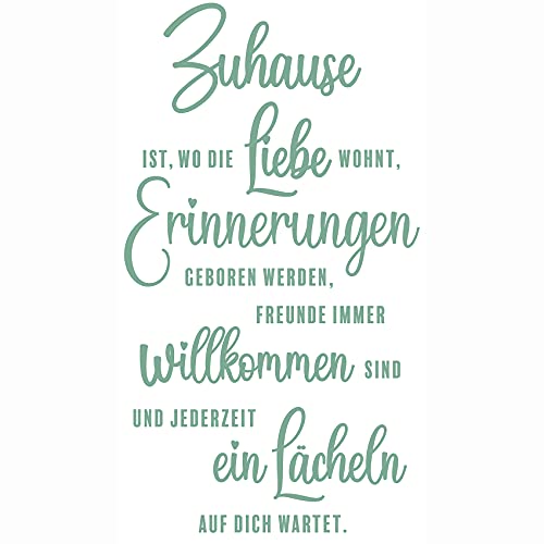 Wandtattoo Sprüche und Zitate Wanddeko Wandsticker Aufkleber selbstklebend für Wohnzimmer Büro Schlafzimmer Esszimmer Flur YX024 (Türkisgrün, Zuhause ist) von yabaduu