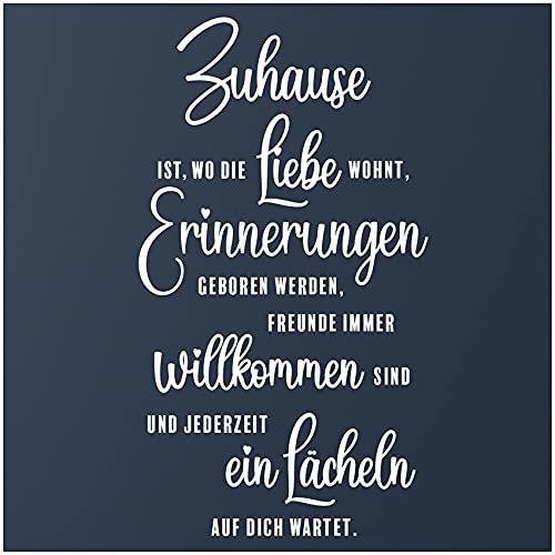 Wandtattoo Sprüche und Zitate Wanddeko Wandsticker Aufkleber selbstklebend für Wohnzimmer Büro Schlafzimmer Esszimmer Flur YX024 (Weiß, Zuhause ist) von yabaduu