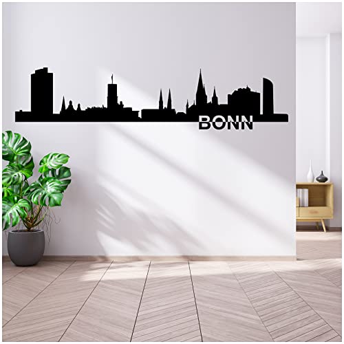 Wandtattoo Städte Skyline Deutschland 110cm Breite deine Stadt Wandaufkleber Panorama Wandsticker selbstklebend für Wohnzimmer Esszimmer Jugendzimmer YX038 (03 Bonn) von yabaduu