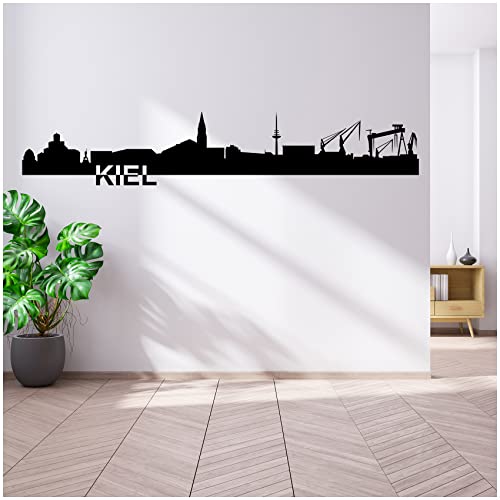 Wandtattoo Städte Skyline Deutschland 110cm Breite deine Stadt Wandaufkleber Panorama Wandsticker selbstklebend für Wohnzimmer Esszimmer Jugendzimmer YX038 (14 Kiel) von yabaduu