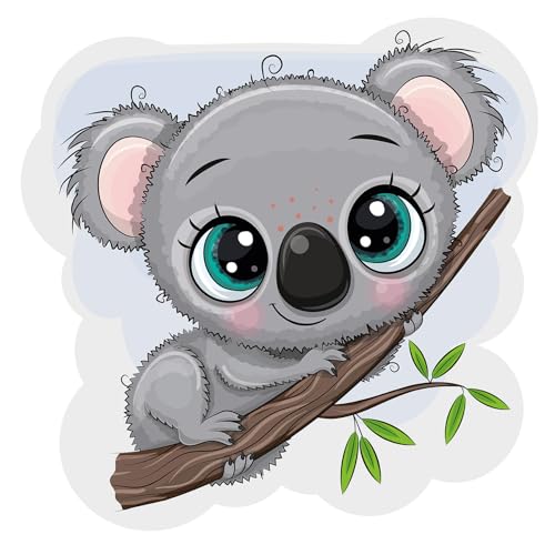 Wandtattoo Tiere bunt für Kinder Wandbild Tiermotiv für Kinderzimmer Babyzimmer Spielzimmer Dekor Wandsticker Aufkleber selbstklebend Mädchen Junge YX039 (Ohne Wunschname, 11 Koala von yabaduu