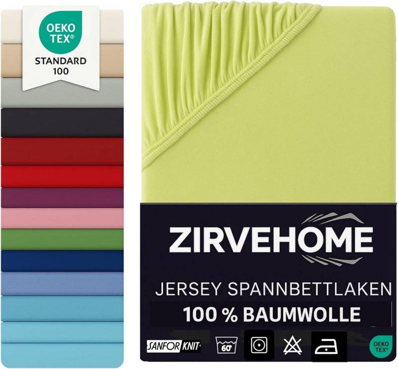 yadetextil Spannbettlaken Spannbettlaken, Jersey, Gummizug: Rundumgummi, (1 Stück), Baumwolle Spannbettlaken 70x140 cm bis 15 cm Höhe, Apfelgrün von yadetextil