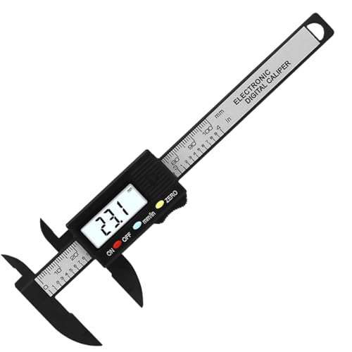 Messschieber Digital Kohlefaser Schieblehre Mit Klarem Lcd Und Backup Batterie Tiefenmesser LCD-Display | Präzise Digital Batterien Direkt Einsatzbereit von yakermur