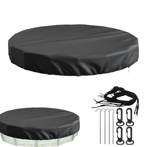 Poolabdeckung Rund Pools | Planenmaß Schwarz Sommer & Winter Poolplane Solar Abdeckplane UV-beständige Solarplane Pool Rund Abdeckplane von yakermur