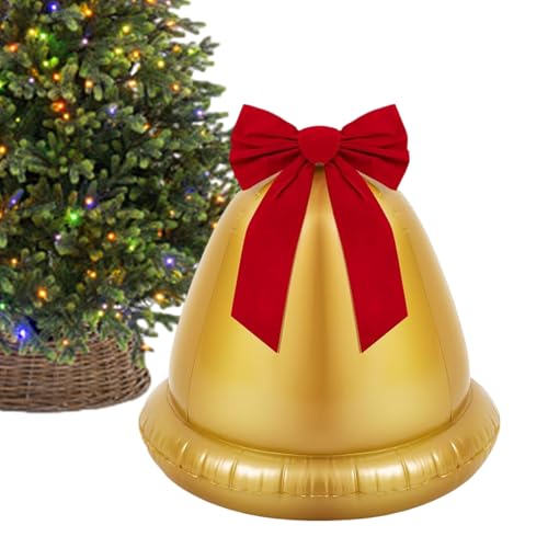 yakermur Aufblasbare Weihnachtskugel | Große Weihnachtskugeln Ornamente mit Glöckchen 56 cm – Goldene Dekoration für Tür, , Garten, Außenbereich, Partys, , Pool, Fenster von yakermur