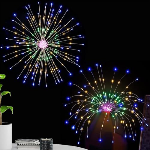 yakermur Feuerwerk mit Fernbedienung | Batteriebetriebene Löwenzahnlampe für den Außenbereich | Löwenzahn Licht mit 120 LEDs mit der Außenleuchte für Weihnachtslandschaft von yakermur