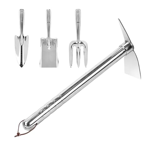 yakermur Gartengeräte Set,Rostfreier Pflanzenausheber - Wetterfeste Grabegabeln 4-Teiliges Set Für Garten Hof Balkon Terrasse Camping Bodenbelüftung Pflanzen von yakermur
