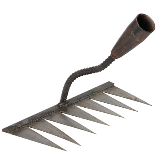 yakermur Harke aus schwerem Eisen, Unkrautrechen, tragbares Wiederaufbereiten von Ausgießern – Artefakt, schwere Hofkralle, Gartengeräte, um den Rasen zu zerstören yakermur Harke aus schwerem Eisen, Unkrautrechen, tragbares Wiederaufbereiten von Ausgießern – Artefakt, schwere Hofkralle, Gartengeräte, um den Rasen zu zerstören von yakermur