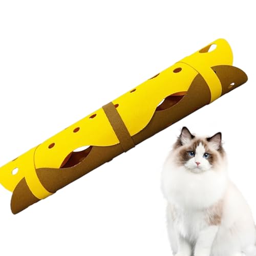 yakermur Katzenbett Tunnel | Waschbares Versteck Nest Für Kätzchen,Interaktives Filz Katzentunnel Bett Für Wohnung Wohnzimmer Schlafzimmer - Zuhause Spielen Schlafen von yakermur