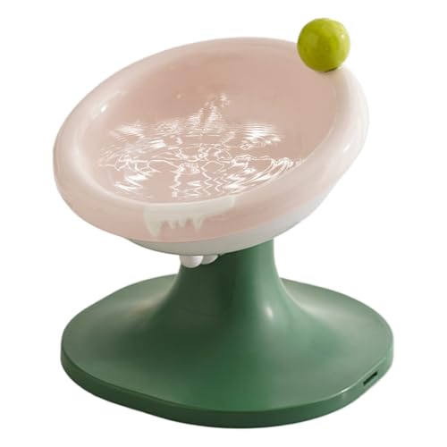 yakermur Katzenfutterautomat - Ergonomischer 60 Grad geneigter erhöhter höhenverstellbarer Futternapf,Keramik Katzenschüsseln,Für Kleine Rassen Kätzchen Zuhause Fütterung von yakermur