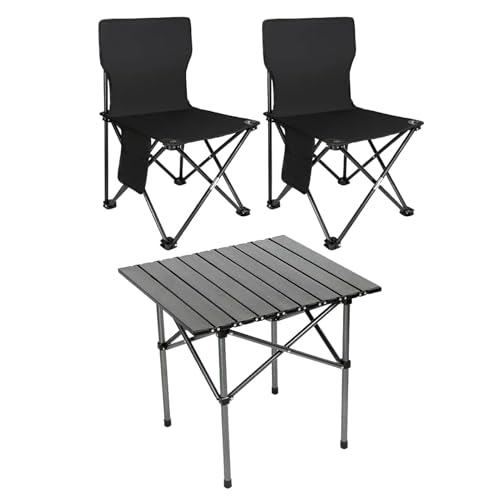 yakermur Klappstühle für den Außenbereich – leichter Picknicktisch und 2 Stühle für Wandern, Camping-Material, wasserdicht, aus Oxford-Stoff, für Wandern, Picknick und Angeln von yakermur