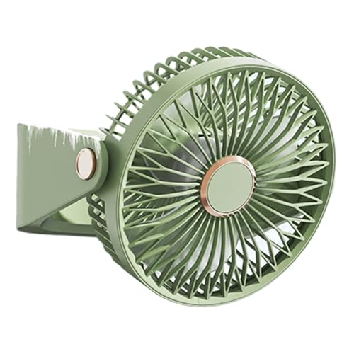 yakermur Kompakter Ventilator für Schlafzimmer | Tischventilator für Schlafzimmer – tragbarer Ventilator leise mit 90° schwenkbarem Kopf, wiederaufladbarer Akku und Wandmontage – von yakermur