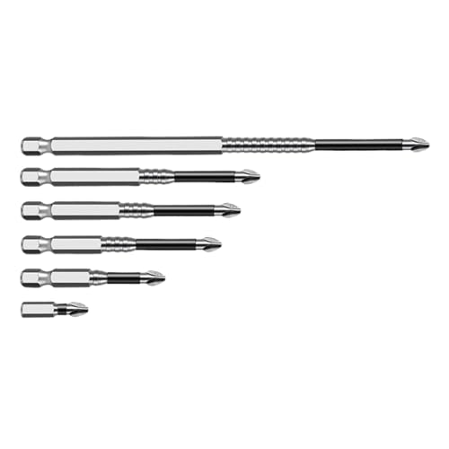yakermur Magnetisches Bohrer-Set für Schraubendreher, 6-teilig, stoßfeste Spitzen, vielseitiges Set, stoßfest, für Arbeit, Holz, Metall, von yakermur