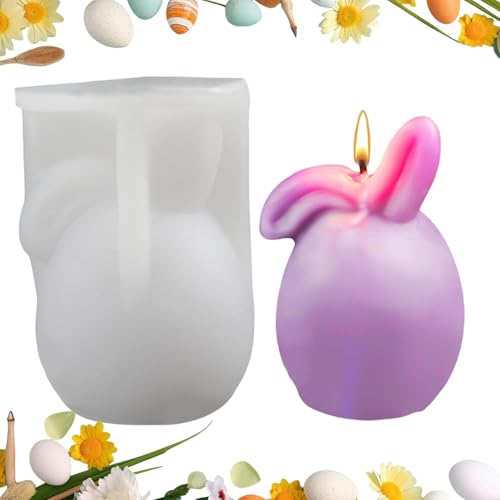 yakermur Osterhase Silikonform Osterhase Silikonformen Ostern Niedliche Kaninchen Ei Kerzenform Silikonform Epoxidharz Formen Silikon Kerzenformen für die Kerzenherstellung, von yakermur