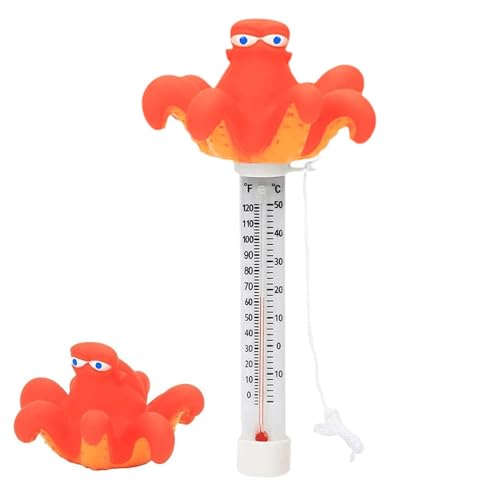 yakermur Pool Float Temperature Gauge, Floating Pool Temperature Metter – Großes schwimmendes Temperaturmessgerät für Wasser | Thermoskop Tier-Spas für Schwimmbäder, Whirlpools von yakermur