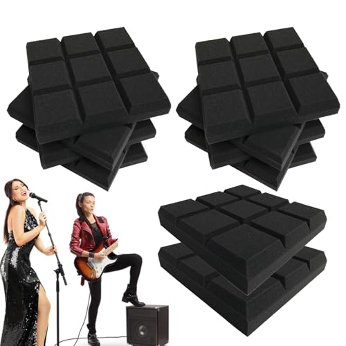 yakermur Schallfeste Schaumstoff-Schilder – 10 x Studio Noise Annulling Foam – 30,5 x 30,5 cm hohe Dichte, , für das Studio von yakermur