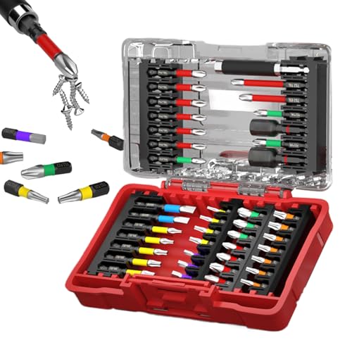 yakermur Schraubenbit-Set | Schraubendreher-Bit-Set 42-in-1 mit Verlängerungsaufsatz, Magnetadapter & Präzisions-Griff | Farbcodierte Hülsen für Haushalt, Metallbau, Elektronik, Auto & von yakermur