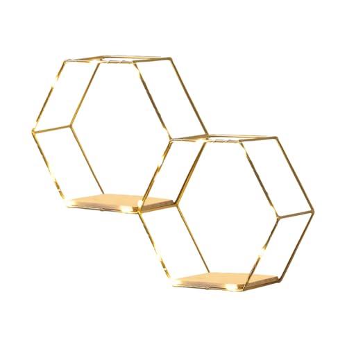 yakermur Sechseckige Wandregale, schwimmende Regale, Hängeregal aus Metall und Holz, für Schlafzimmer, Badezimmer, Wohnzimmer, Küche, Sockel und schwarzes Metall – Industriedesign für kleines Regal yakermur Sechseckige Wandregale, schwimmende Regale, Hängeregal aus Metall und Holz, für Schlafzimmer, Badezimmer, Wohnzimmer, Küche, Sockel und schwarzes Metall – Industriedesign für kleines Regal von yakermur