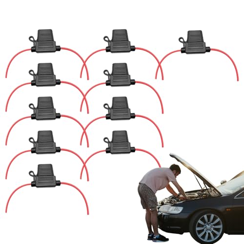 yakermur Sicherungshalter für Kfz – 10 Stück Sicherungshalter wasserdicht 12 – 48 V Auto – stabiles System für Batterien, Auto, , mehrere Anwendungen von yakermur