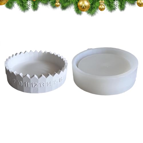 yakermur Silikonform Adventskalender | Kerzenhalter Weihnachten Harzform | Tablett Kerze Kunst Handwerk Dekoration | Innen Auto Büro Zuhause Balkon Tisch Wohnheim von yakermur