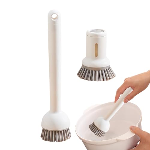 yakermur Spülbürste Für Geschirr,Spülschrubber Mit Langem Griff - Multifunktionale Druck-Schrubberbürste Für Spülen, Töpfe & Pfannen Mit 2er-Set von yakermur