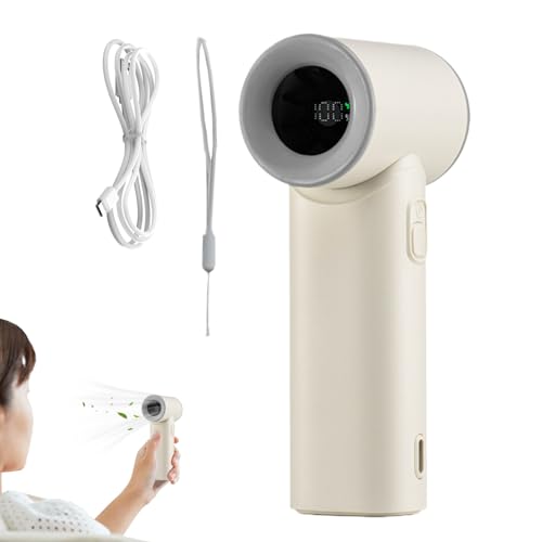 yakermur Tragbarer Ventilator - 3000mAh Akkubetriebener Handventilator | 5 Geschwindigkeiten Mit Trageriemen Für Frauen Auto Reise Schlafzimmer von yakermur