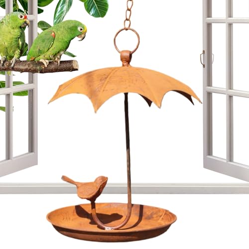 yakermur Vogelfutterstation für den Außenbereich – Metallschale für Vögel, verrostter Stil mit Regendach für Kolibris Garten Hof Balkon Terrasse yakermur Vogelfutterstation für den Außenbereich – Metallschale für Vögel, verrostter Stil mit Regendach für Kolibris Garten Hof Balkon Terrasse von yakermur
