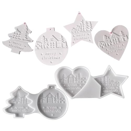 yakermur Weihnachtsformen Aus Silikon | Silikon Weihnachtsbaum Backform Bastelschablone,Wiederverwendbare Formen Für Gips Fondant Ton | Betton Fondant Gips Kamin Tür von yakermur