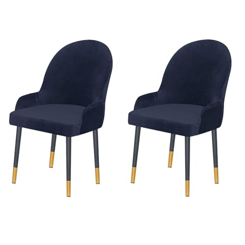 yampiyt Samt Stuhlhussen für Esszimmerstühle, 2/4/6er Set gewölbte Stuhlhussen Moderner Abnehmbarer Esszimmerstuhlbezug mit Elastischer Unterseite Weich Stuhlbezug für Esszimmer Bankett von yampiyt
