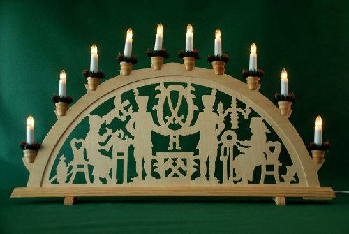 2 Stück XL Schwibbogen Bergmann/Bergleute Lichterbogen Leuchter ca. 70 cm lang Holzdeko Deko Weihnachten Advent Geschenk Dekoration Weihnachtsdeko Weihnachtsdekoration (10742_2) von yanka-style