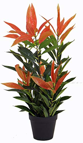 yanka-style Künstliche Glanzmispel PHOTINIA mit Topf ca. 60 cm hoch Kunstpflanze künstliche Pflanze Kunstbaum Baum Bäumchen Blume Deko Dekoration Geschenk (JWL397-1) von yanka-style