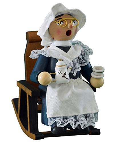 yanka-style Räuchermännchen Räuchermann Räucherfigur Rauchfigur Oma im Schaukelstuhl ca. 15 cm hoch aus Holz Weihnachten Advent Geschenk Dekoration (20185) von yanka-style