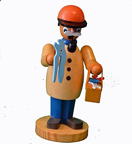 yanka-style Räuchermännchen Räuchermann Räucherfigur Rauchfigur Schlosser ca. 15 cm Hoch, aus Holz, Weihnachten Advent Geschenk Dekoration (20102) von yanka-style