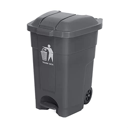 Mülleimer, Große kommerzielle Mülltonnen, Pedal-Mülltonnen for den Außenbereich, fahrbare Mülltonnen mit großem Fassungsvermögen, abnehmbarer Abfallbehälter mit Deckel, 18,4 Gallonen ,Müllversteck ( C von yanli-2020