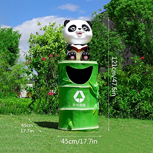 yanli-2020 Mülleimer, Kreativer Mülleimer for draußen, süße Tierform, handgefertigter Mülleimer aus FRP mit Inneneimer, lustige Mülleimer-Dekoration,Müllversteck(Color:Panda 1) von yanli-2020