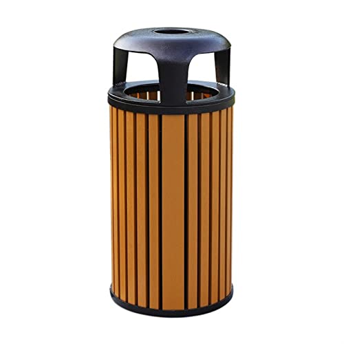 yanli-2020 Mülleimer, Outdoor-Mülleimer, Aluminiumguss, Kunststoff-Holz-Mülleimer mit 3 großen Ausgüssen, einfacher Metall-Mülleimer, Abfallbehälter mit Aschenbecher, 2 Farben,Müllversteck(Color:B) von yanli-2020