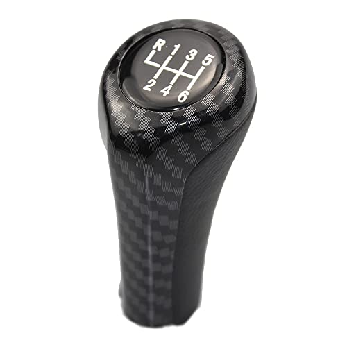 Getriebe Schaltknüppel 5 6 Gang Schaltknauf Für BMW 1 3 5 6 Serie E30 E32 E34 E36 E38 E39 E46 E53 E60 E63 E83 E84 E87 E90 Schalthebel Kopfball Automatik Schalthebe (Farbe : 6 Speed Carbon Fiber) von yantutu