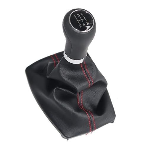 Getriebe Schaltknüppel Für Audi A4 8E B6 B7 2000 2001 2002 2003 2004 2005 2006 2007 2008 5 Gang 6 Geschwindigkeit Auto Styling Zubehör Schaltknauf Automatik Schalthebe (Farbe : R12345 red line) von yantutu
