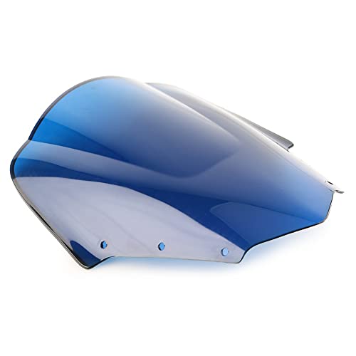 Motorrad Windschild FZ1S Motorrad Windschutzscheibe Double Bubble Frontscheibe für Yamaha FZ 1S 2006 2007 2008 2009 2010 2011 Spoiler Luftabweiser (Farbe : Blau) von yantutu