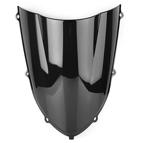 Motorrad Windschild ZX10R 2004 2005 Motorrad Windschutzscheibe Windschutzscheibe Double Bubble für ZX-10R 04 05 ABS-Kunststoff Spoiler Luftabweiser(Schwarz) von yantutu