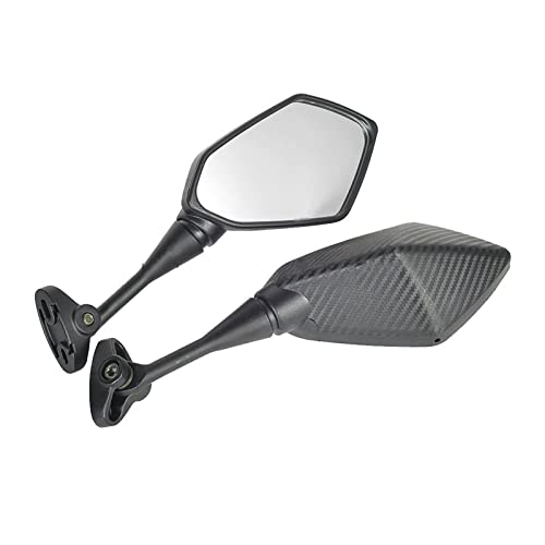 Seitenspiegel Für Für ZX-10R Für Ninja 250SL 650R 1000 Für ZX-14R ZZR600 ZX-12R ZX-6RR 250R H2R 500R Motorrad Roller Rückspiegel Carbon Look Rückspiegel von yantutu