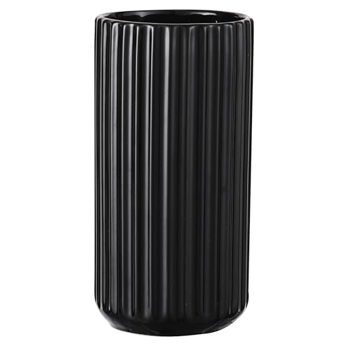 Schwarze Keramikvase für Blumen, moderne schwarze Vase für Heimdekoration, hohe gerippte Vase für Wohnzimmer, Büro, Kaminsims, Bücherregal, Esstisch, 20,3 cm Schwarze Keramikvase für Blumen, moderne schwarze Vase für Heimdekoration, hohe gerippte Vase für Wohnzimmer, Büro, Kaminsims, Bücherregal, Esstisch, 20,3 cm von yanwe1