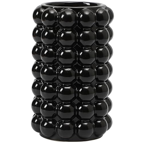 YANWE1 Bubble Vase, Schwarze Keramikvase, Moderne Vase, Boho Vase, Hohe Keramikvase, Dekorative Vase, Keramik Blumenvase für Wohnzimmer, Esstisch, Schlafzimmer, Hochzeit, Eingang, Kaminsims, 8,5 Zoll von yanwe1