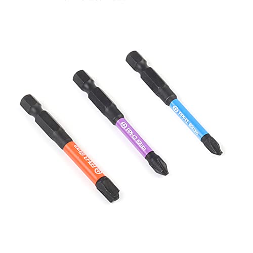 3 x spezielle Magnetismus-Kreuzschraubendreher-Bits FPH1 FPH2 FPH3, 65 mm für Steckschlüssel, Elektriker, Elektrowerkzeug, Kreuzschraubendreher-Bit von yanwuwa