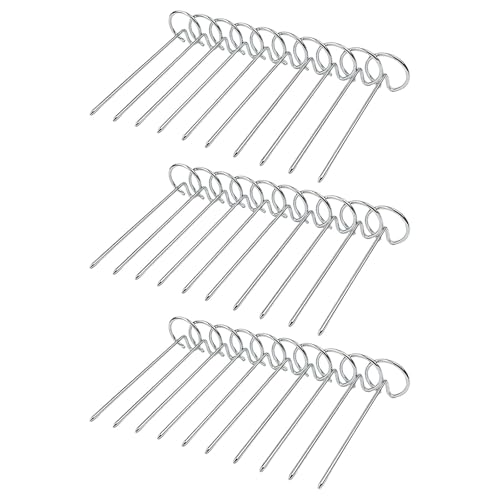 30 Stück Edelstahl Grillspieße Mehrzweck-Grillwerkzeug für Ofen und Luftfritteusen verwenden effiziente Edelstahl-Spieße Halter von yanwuwa