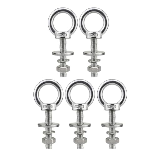 5 x robuste Gewinderinge, 10 x 50 mm, lange Schulter-Augenschraube mit Unterlegscheiben und Mutter, lange Schulter-Augenschraube von yanwuwa