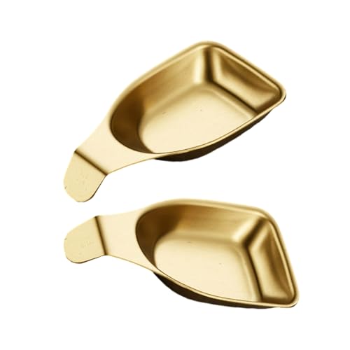 Rostfreie Gewürzbecher aus Edelstahl für Buffets, Servieren, Kochen, Essentielle Vorspeisenteller, tragbare Camping-Soßenschalen, Set, 2 Stück von yanwuwa